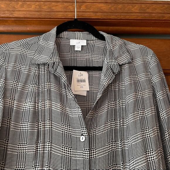 NWT J. Jill Women's Herringbone Button Down Tunic Blouse Top Long Sleeve Size XS - Picture 4 of 10